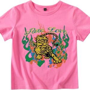 BINTEHGS Cute Graphic Baby Tees for Women Trendy Aesthetic Print Crop T Shirt Short Sleeve Y2K Cropped Shirt for Teen Girls
