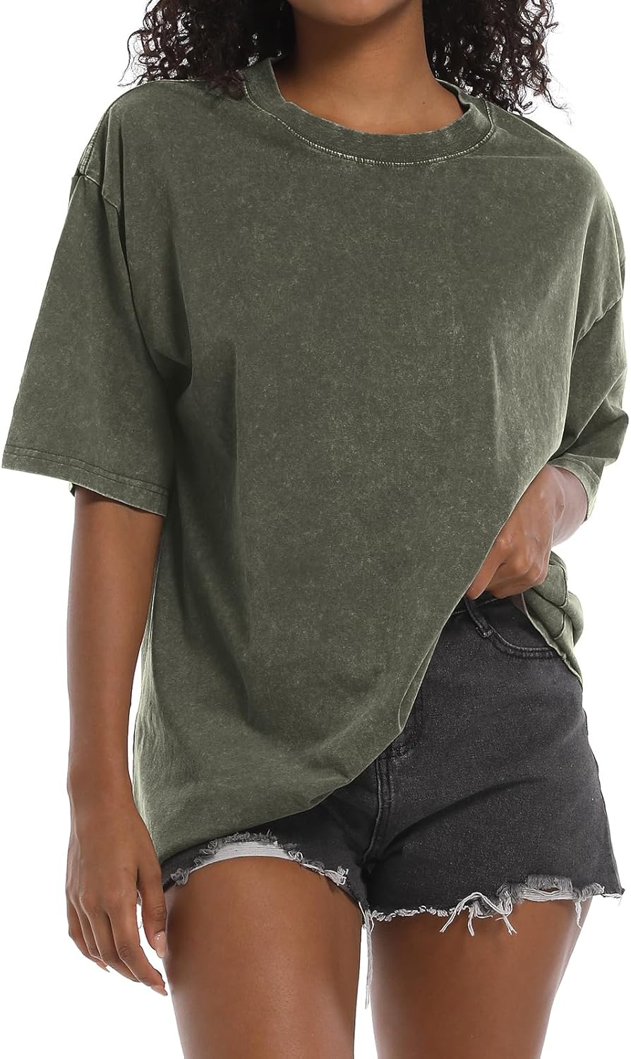 BINTEHGS Oversized Grunge Vintage t Shirts for Women Short Sleeve Cotton Casual Baggy Tees Teens Trendy Crew Neck Loose Tops - Image 20