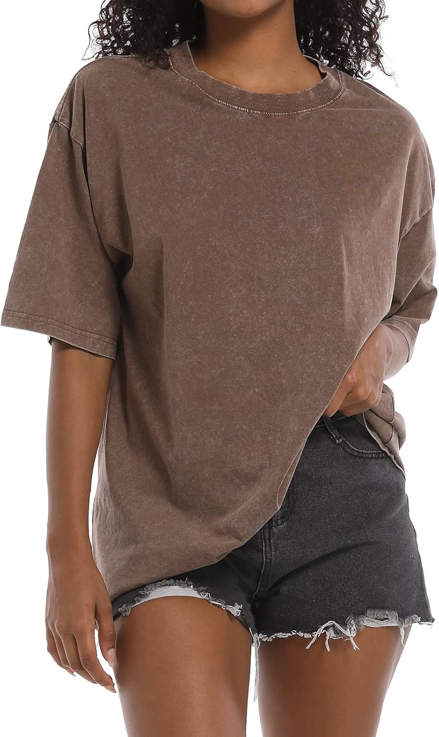 BINTEHGS Oversized Grunge Vintage t Shirts for Women Short Sleeve Cotton Casual Baggy Tees Teens Trendy Crew Neck Loose Tops - Image 22