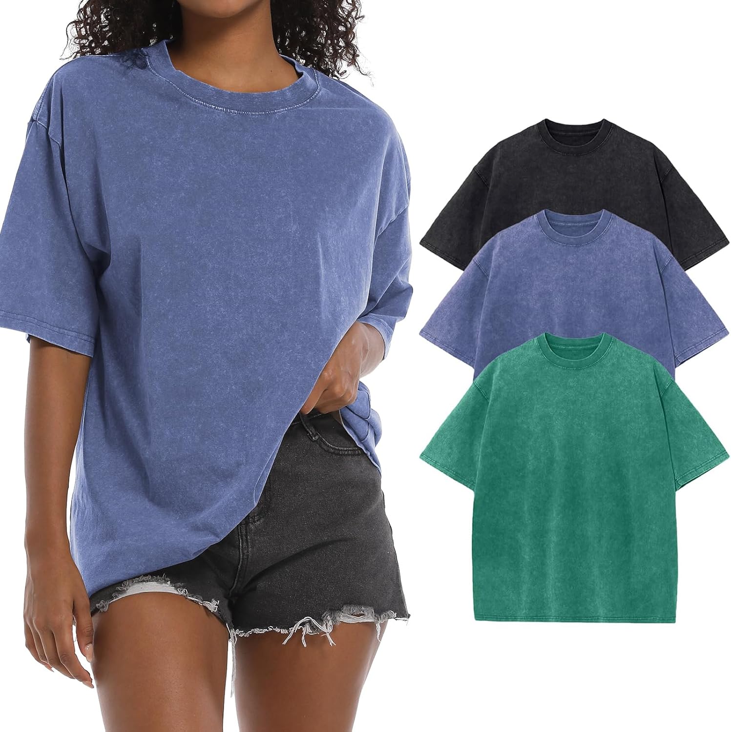 BINTEHGS Oversized Grunge Vintage t Shirts for Women Short Sleeve Cotton Casual Baggy Tees Teens Trendy Crew Neck Loose Tops - Image 32
