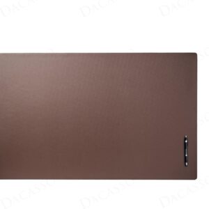 Dacasso 38” x 24” Luxury Brown Leatherette Desk Mat w/Out Side Rails - Executive Desk Surface Protector - Faux Leather Desk Pad Blotter for Writing