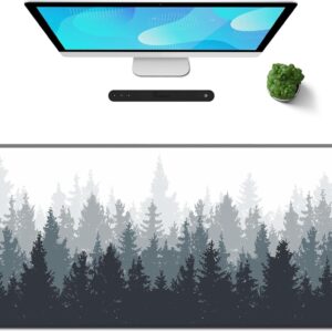 Galdas Gaming Mouse Mat Forest Background Pattern XXL XL Large Mouse Mat Long Extended Mouse Pad Desk Mat Non-Slip Rubber Mice Pads Stitched Edges Thin Pad (31.5 x 11.8 x 0.12 Inches) Tree
