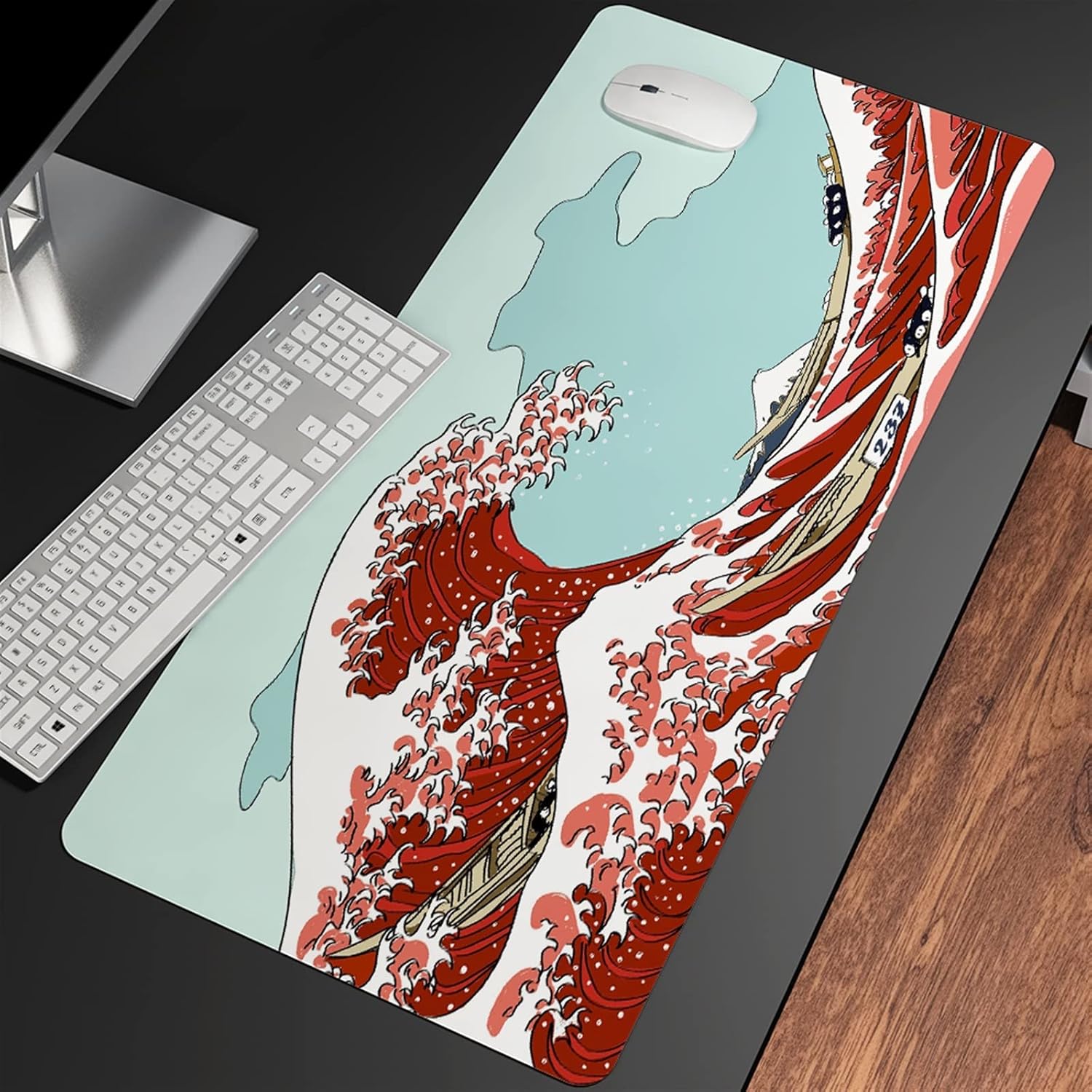 Great Wave Off Art Large Size Mouse Pad Natural Rubber PC Computer Gaming Mousepad Desk Mat Locking Edge for CS GO LOL (Color : SNC-018, Size : 1000x500x3mm)