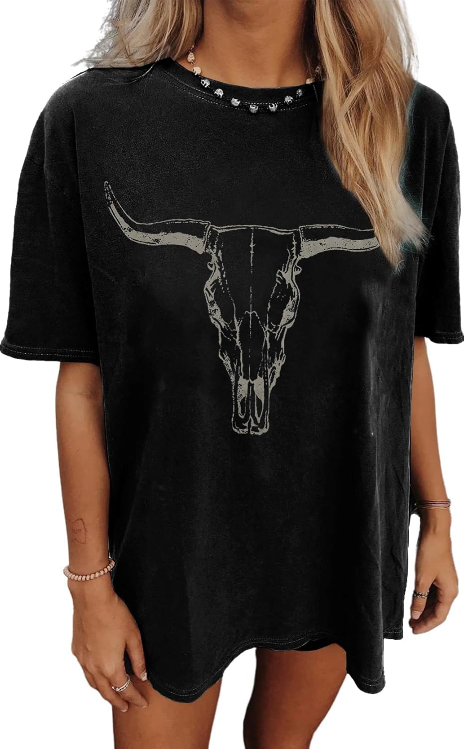 Oversized Wild West Cowboys T-Shirt for Women Vintage Country Music Tee Western Rodeo Graphic Tee Short Sleeve Loose Top - Image 6