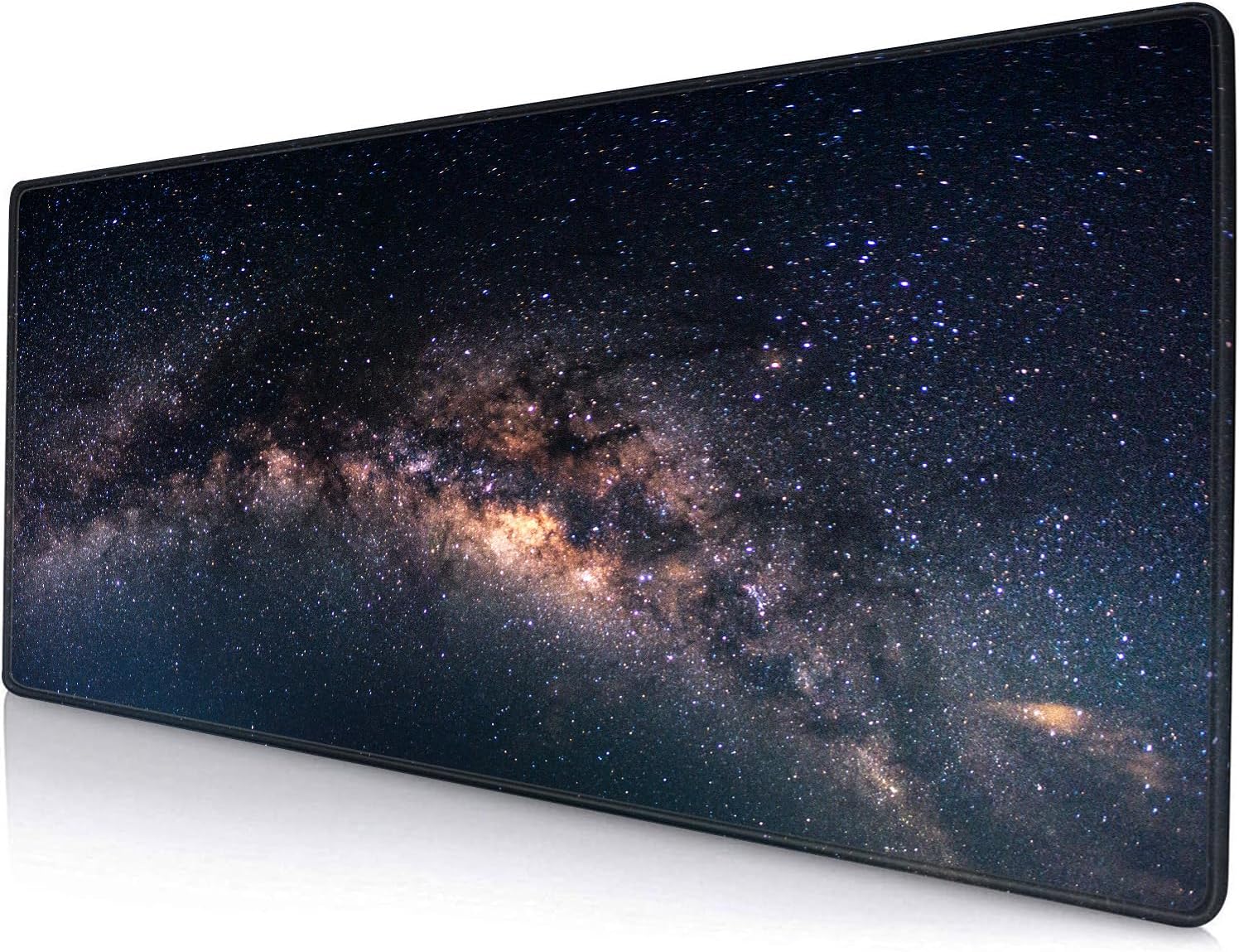 SANWUMIAN Large Gaming Mouse Pad with Stitched Edges, Galaxy Desk Mat, Extended XL Keyboard Pad, Non-Slip Rubber Base Desk Pad for Keyboard and Mouse, 31.5X11.8 inch