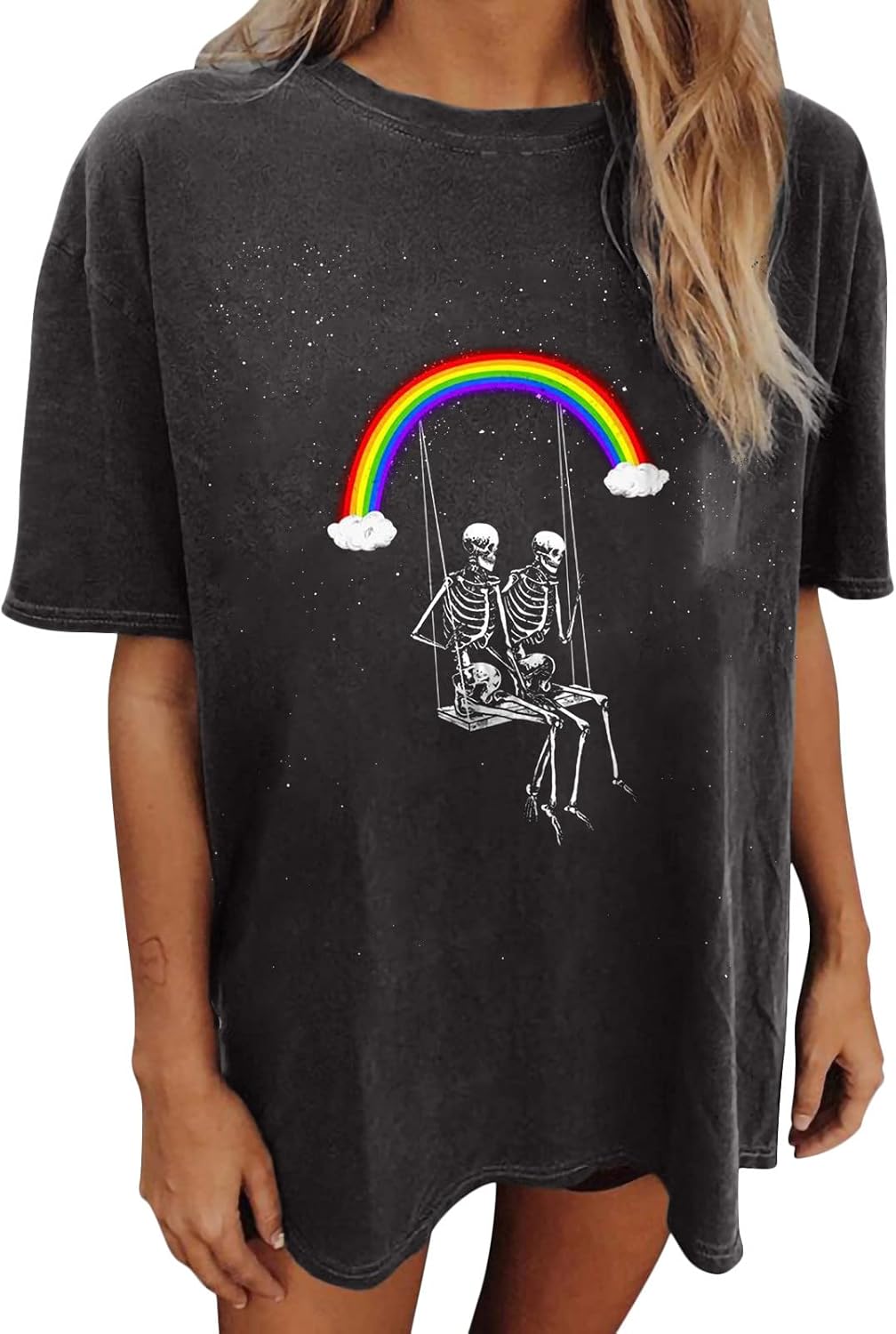 Summer Y2k Tops for Womens, Casual Vintage Short Sleeve T-Shirt, Girls Oversize Loose Round Neck Elastic Tee - Image 20