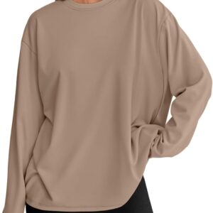 Trendy Queen Womens Oversized Long Sleeve T Shirts 2025 Basic Crewneck Tee Fall Tops Casual Workout Y2K Clothes