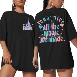 Wedsadl Magic Kingdom Shirts for Women Cute Castle T Shirt Oversized Graphic Tee Family Holiday Vacation Cotton Tops
