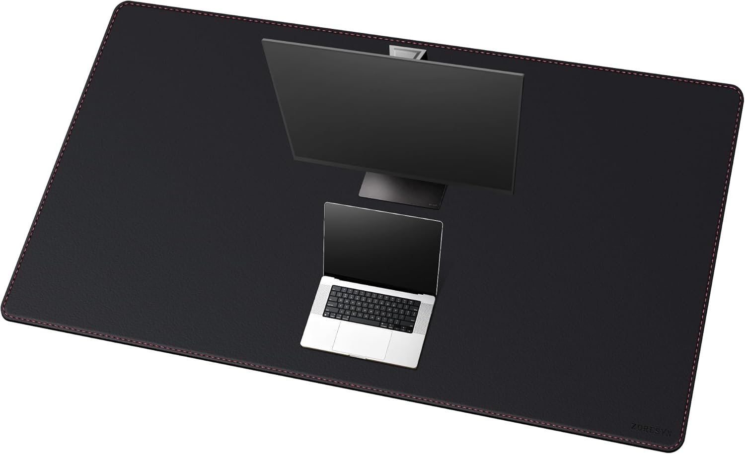 ZORESYN 63.0"x31.5" Leather Desk Pad Protector, Large Mouse Pad, Executive Computer Office Desk Mat, Non-Slip PU Leather Desk Blotter, Waterproof Desk Writing Pad for Office and Home (Black)